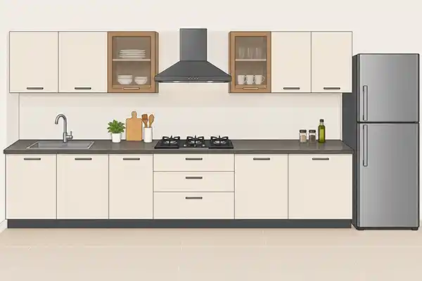 Straight modular kitchen